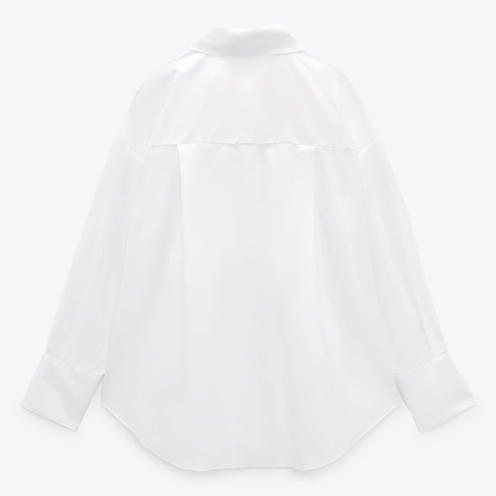 Zara White Jewel Detail Oversized Shirt - Picture 10 of 11